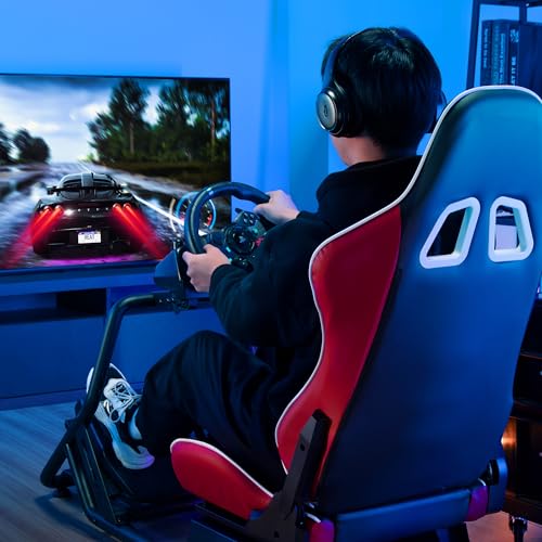 ARES WING Racing Simulator Cockpit with Monitor Mount and Seat, Formula and GT Sim Racing Cockpit Compatible with Fanatec, Thrustmaster, Logitech, Moza Racing Games on PS5, PS4, Xbox and PC
