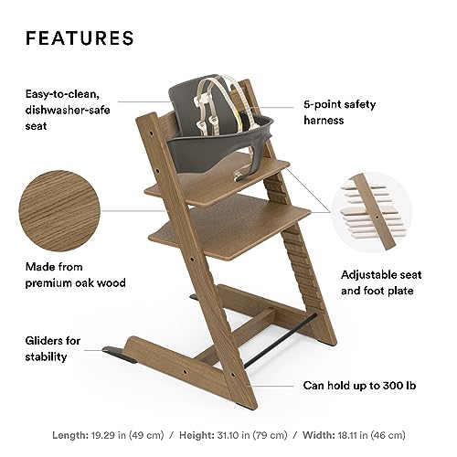 Tripp Trapp Chair from Stokke, Black - Adjustable, Convertible Chair for Toddlers, Children & Adults - Convenient, Comfortable & Ergonomic - Classic Design