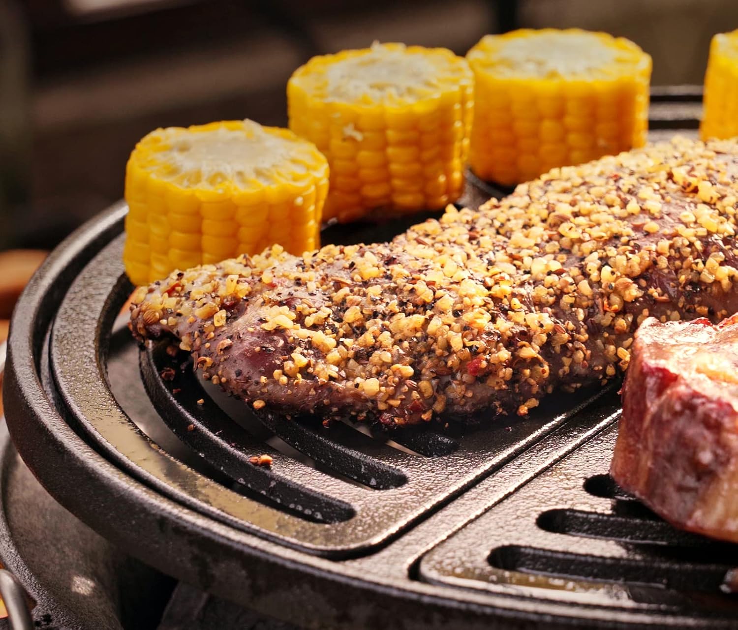 IronMaster R36 Pre-Seasoned Cast Iron Hibachi Grill, Portable Charcoal Grill for Outdoor Camping, BBQ Cooking Surface 13"