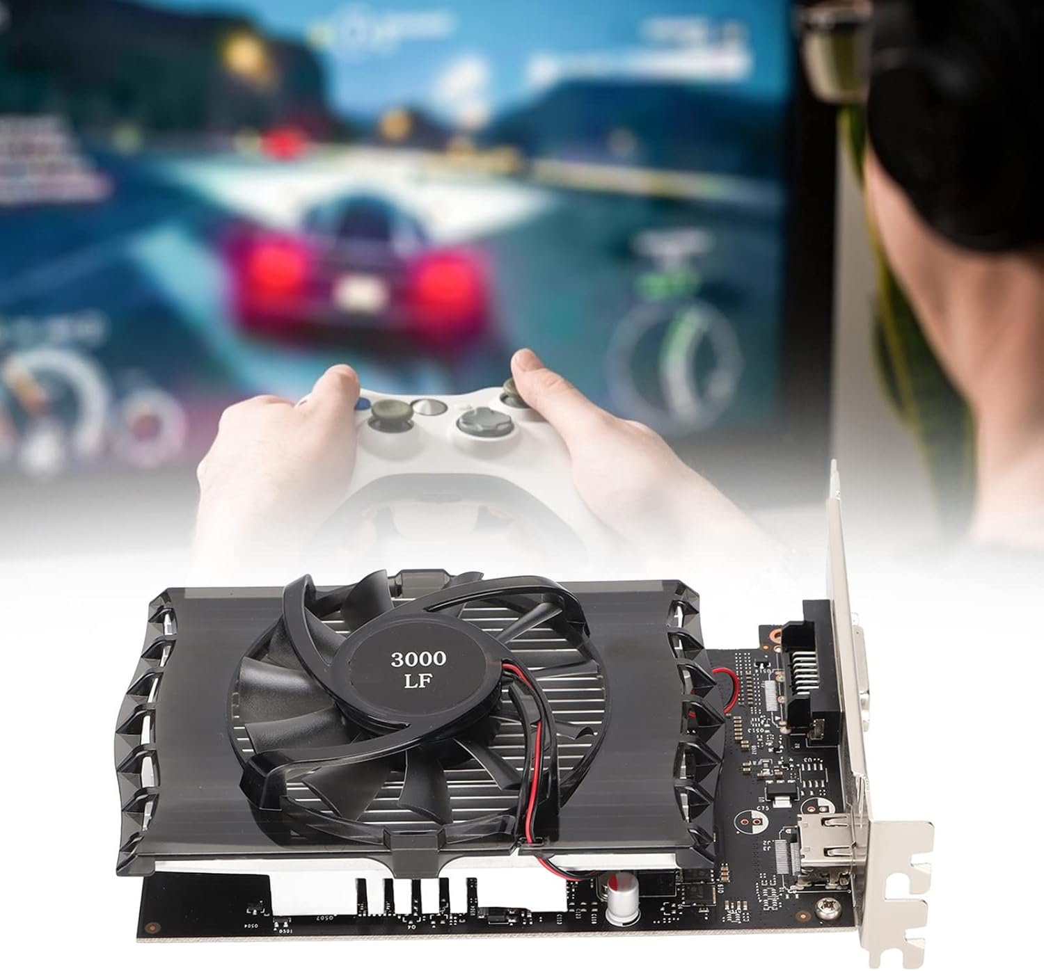 Crisist Discrete Graphics Card, GPU Graphics Card Good Heat Dissipation Run Smoothly Stable Safe Dual Port Output for Desktop