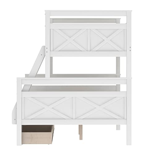 Twin Size Loft Bed with Wardrobes and 2-Drawer Desk,Multifunction Storage Wood Bunk Bed Frame,w/Cabinet,Space-Saving Design,Slat Support,for Kids Teens Girls Boys Bedroom,Gray