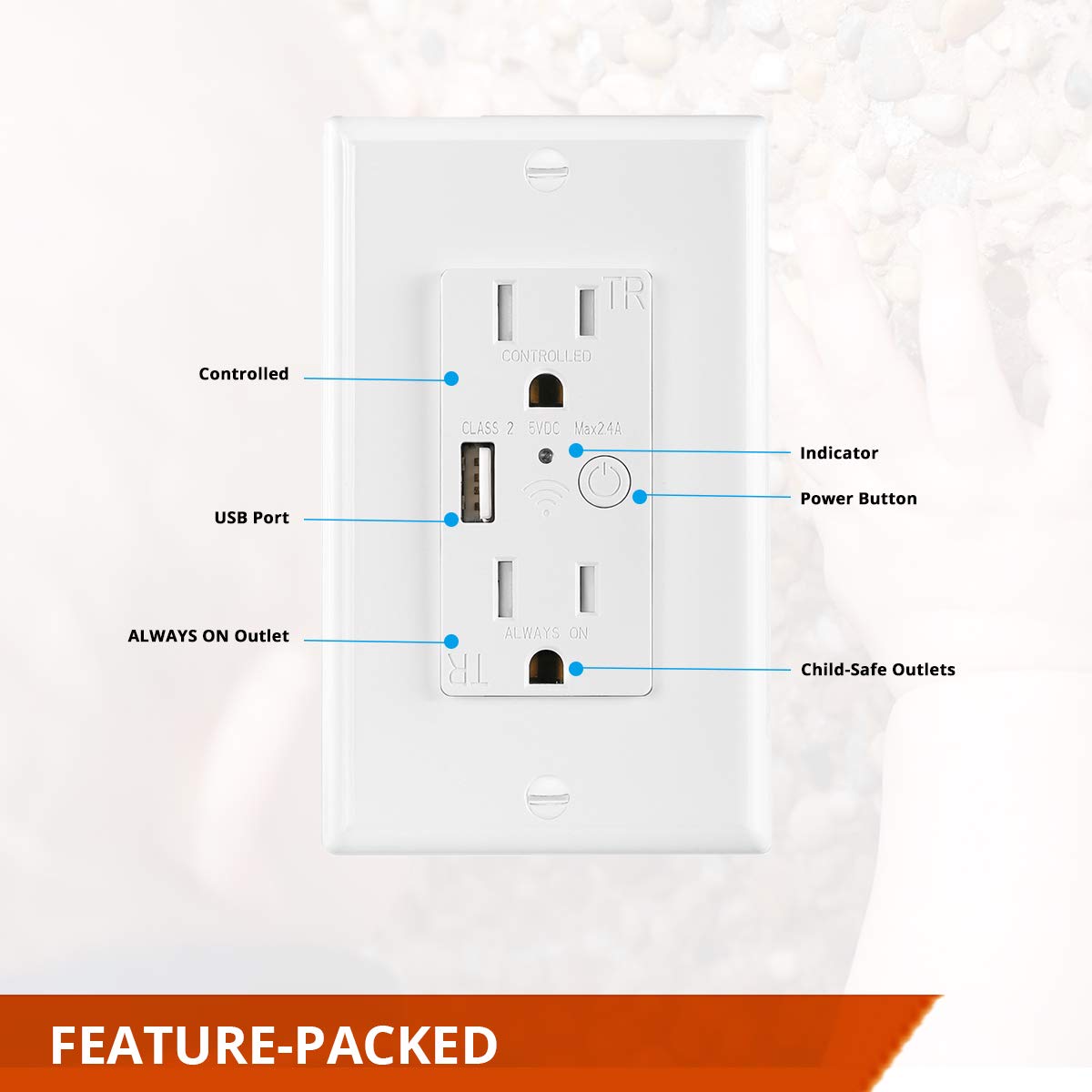 Smart Wall Outlets, YoLink 1/4 Mile World's Longest Range in-Wall Outlet Compatible with Alexa Google Assistant IFTTT, App Remote Timer Schedule Control Smart Wall Plug 4 Pack, YoLink Hub Included