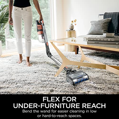 Shark IZ483H Vertex Cordless Stick Vacuum with DuoClean PowerFins, MultiFLEX, Crevice Tool, Pet Multi-Tool & Anti-Allergen Brush, 120-min Runtime, Double Battery, Rosewood,Red