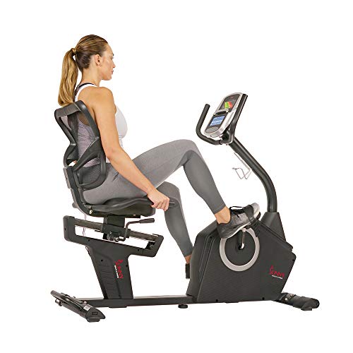 Sunny Health & Fitness Magnetic Resistance Recumbent Bike with Optional Exclusive SunnyFit™ App and Smart Bluetooth Connectivity