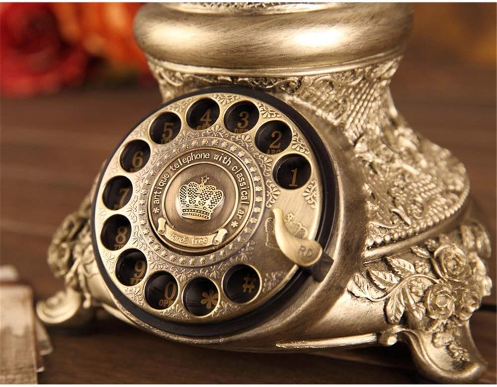 Retro Old Fashioned Telephone European Antique Telephone Rotary Dial Telephones Retro Landline Desk Telephone,Corded Phone for Home and Decor Rotary Dial Home Phone