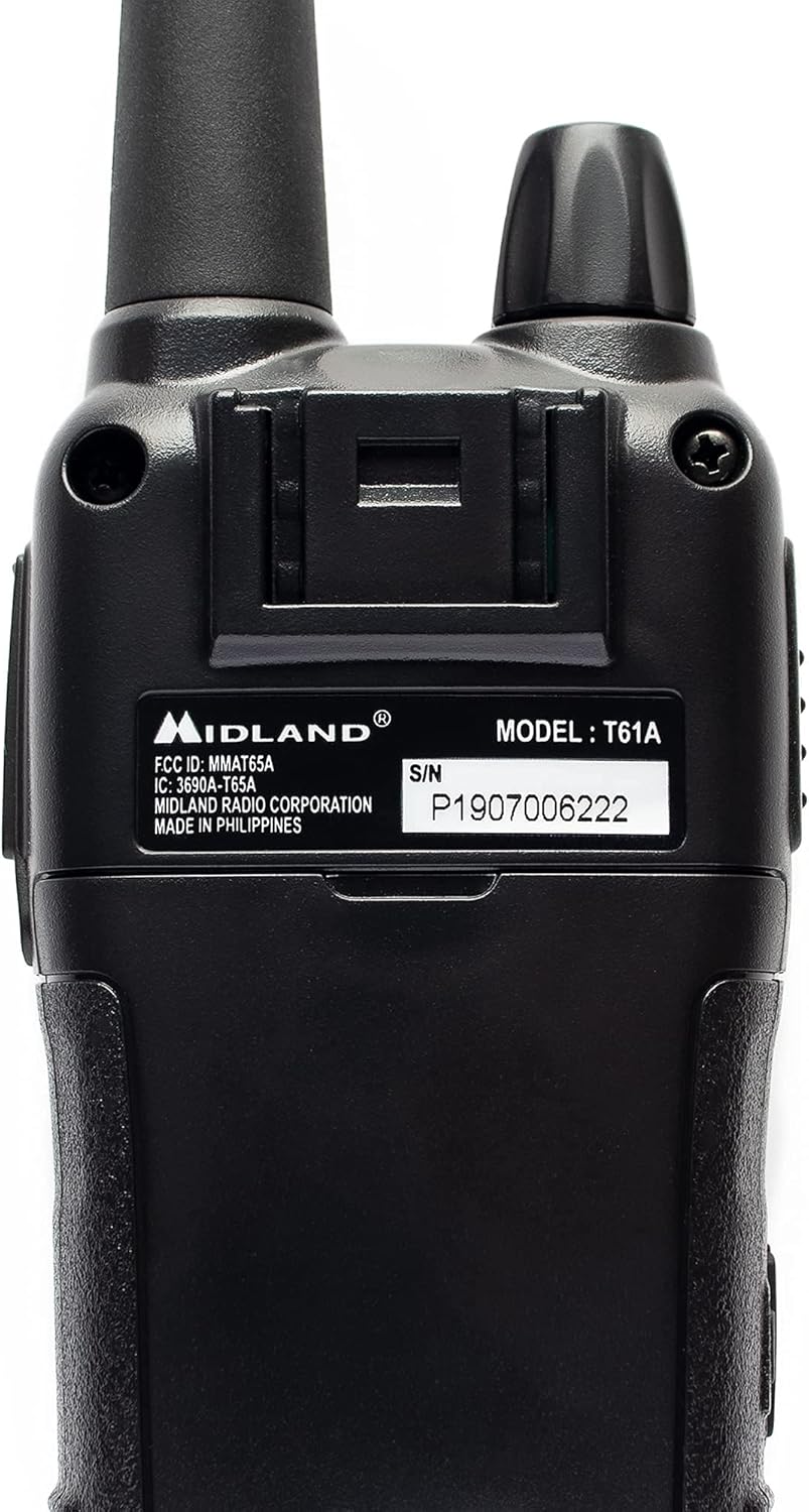 Midland X-TALKER 36 Channel FRS Two-Way Radio - Long Range Walkie Talkie, 121 Privacy Codes, & NOAA Weather Scan + Alert (Black/Yellow, 2-Pack)