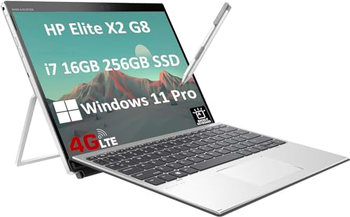 HP Elite X2 G8 Folio Tablet w/Detachable Keyboard (4G LTE, 13" FHD Touchscreen, Intel Core i7-1185G7, 16GB RAM, 256GB SSD), 2-in-1 Laptop, IST Active Pen, FHD Webcam, 3-Yr WRT, Backlit, Win 11 Pro
