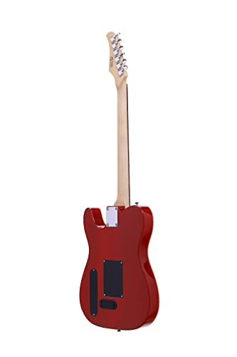 IYV 6 String IYV-ITAP-200 Hollow Semi-Aucoustic Electric Guitar, Trans Red, Right, ITAP-200