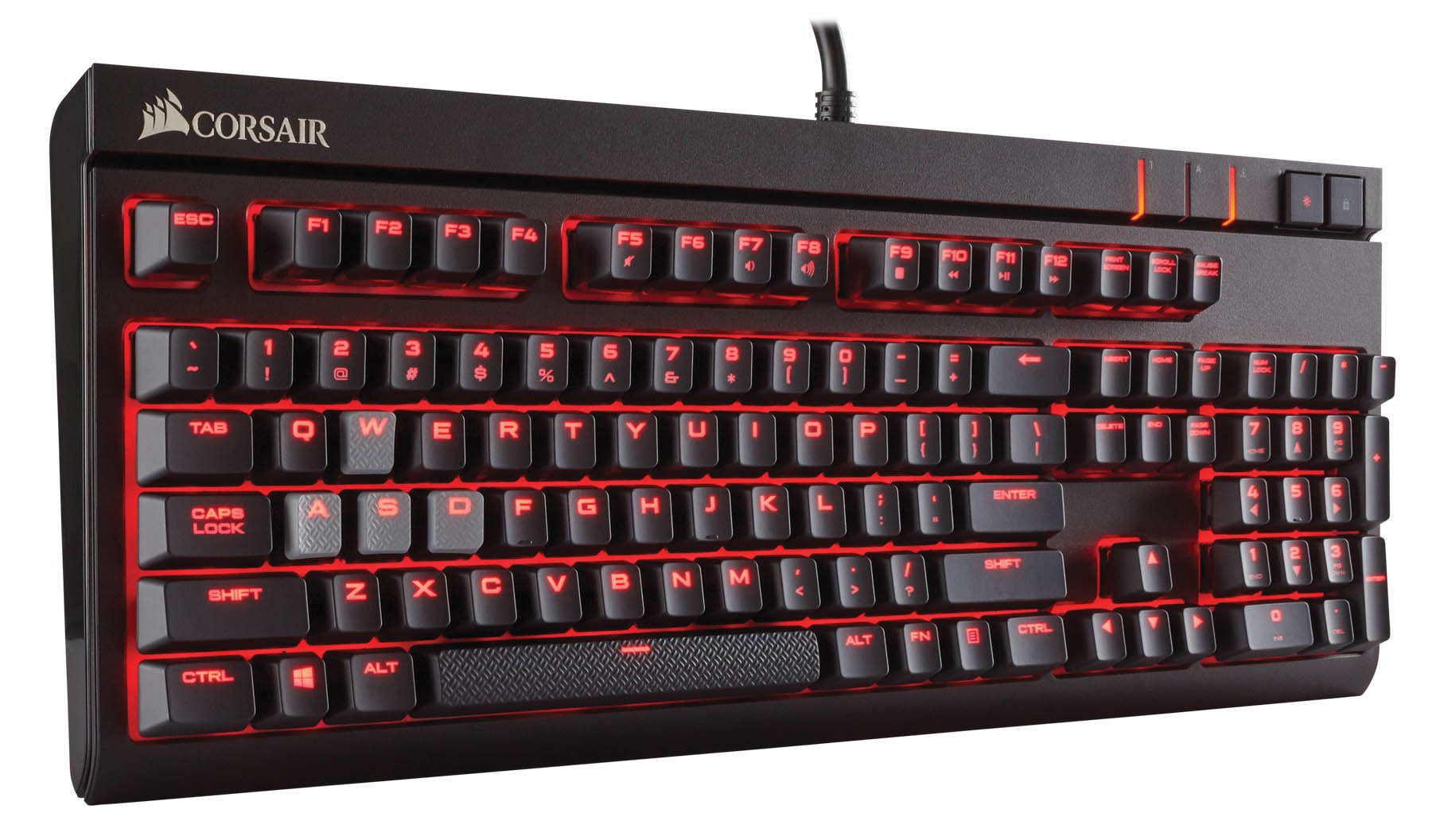 Corsair Strafe Mechanical Gaming Keyboard - Red LED Backlit - USB Passthrough - Tactile and Quiet - Cherry MX Brown Switch