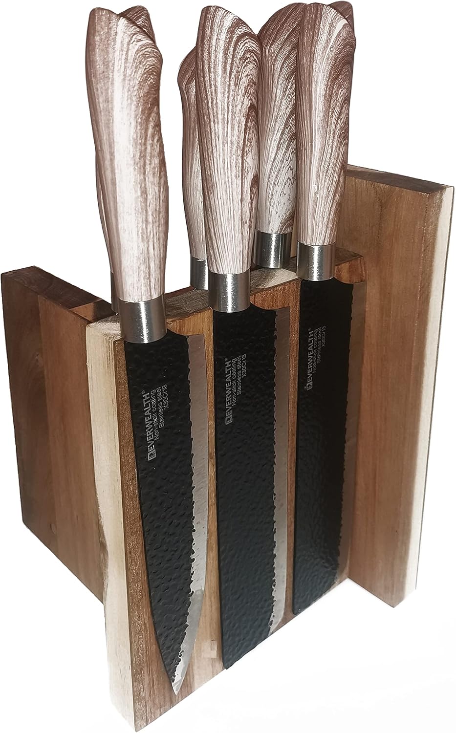 Resafy Magnetic Knife Block Knives Display Stable Board Holder Rack Magnetic Stands with Strong Enhanced Magnets on Both Sides Anti-slip Feet