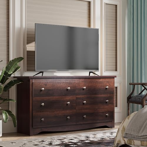 WLIVE Wood Dresser with 5 Drawers, Black Wooden Storage Cabinet, Organizer Drawers for Bedroom, Living Room, Hallway, Measuring 15.75" W * 31.50" D * 45.35" H ﻿