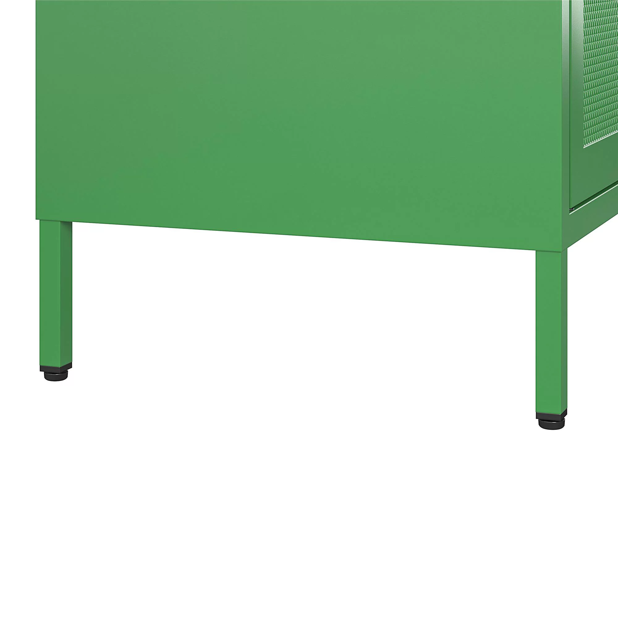 Novogratz Channing 2 Door Accent Cabinet-Mesh Metal Locker, Kelly Green
