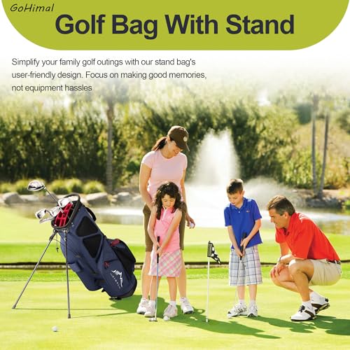 14 Way Golf Stand Bag, Golf Bags for Men with Stand, Top Dividers Ergonomic with 10 Pockets Golf Club Bags