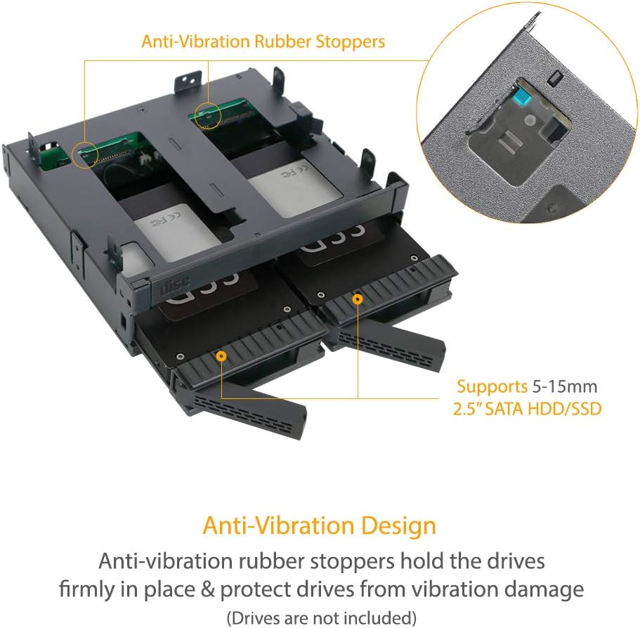 ICY DOCK 6 x 2.5” SATA HDD / SSD Hot Swap Cage for External 5.25” Bay | ExpressCage MB326SP-B
