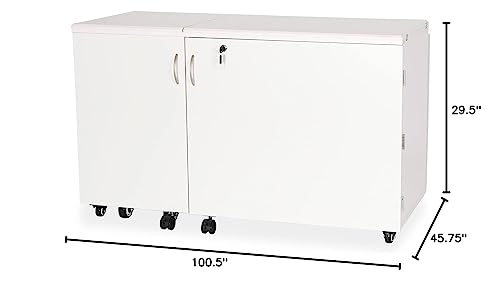 Kangaroo Sewing Furniture Aussie Sewing Cabinet with Quilt Blocks - Ash White