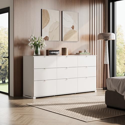 WLIVE Wood Dresser with 5 Drawers, Black Wooden Storage Cabinet, Organizer Drawers for Bedroom, Living Room, Hallway, Measuring 15.75" W * 31.50" D * 45.35" H ﻿