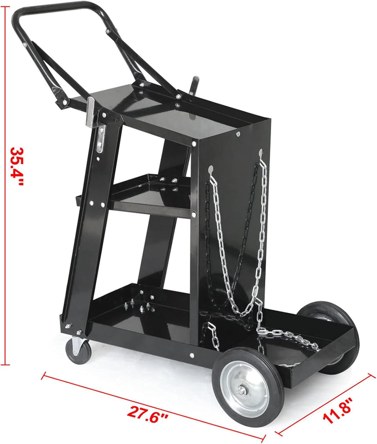TOMATOPAPA Professional Welding Cart Plasma Cutting Machine without Drawer Black, High Speed Welder Cart, MIG TIG ARC Welding Plasma Cutter Tank Storage, Labor Saving and Solid