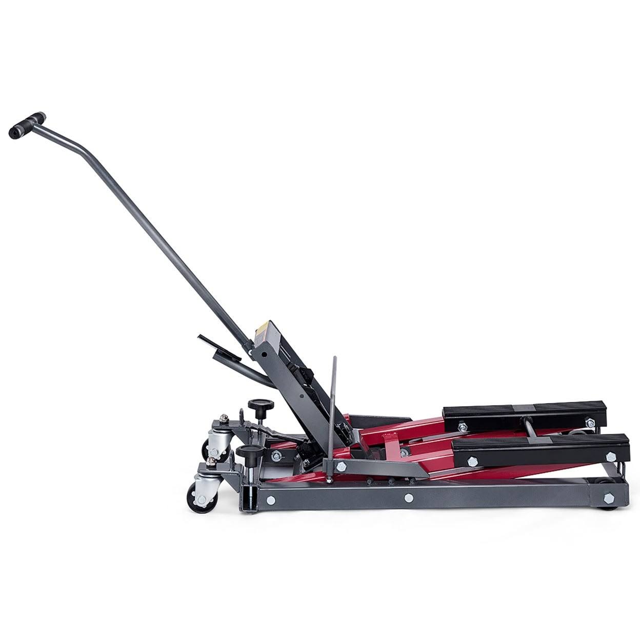 Costway Motorcycle ATV Jack Lift Stand Quad Dirt Street Bike Hoist 1500 lbs Black\Red