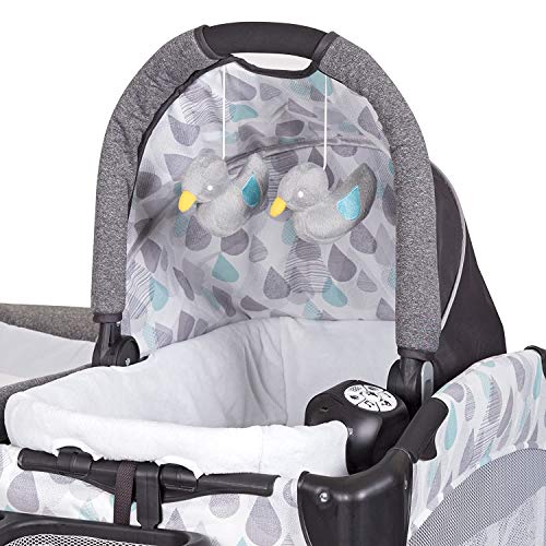 Baby Trend Deluxe Nursery Center, Portable Playard with Bassinet, Changing Table, and Storage, Ideal for Babies and Toddlers, Travel Crib, Havenwood