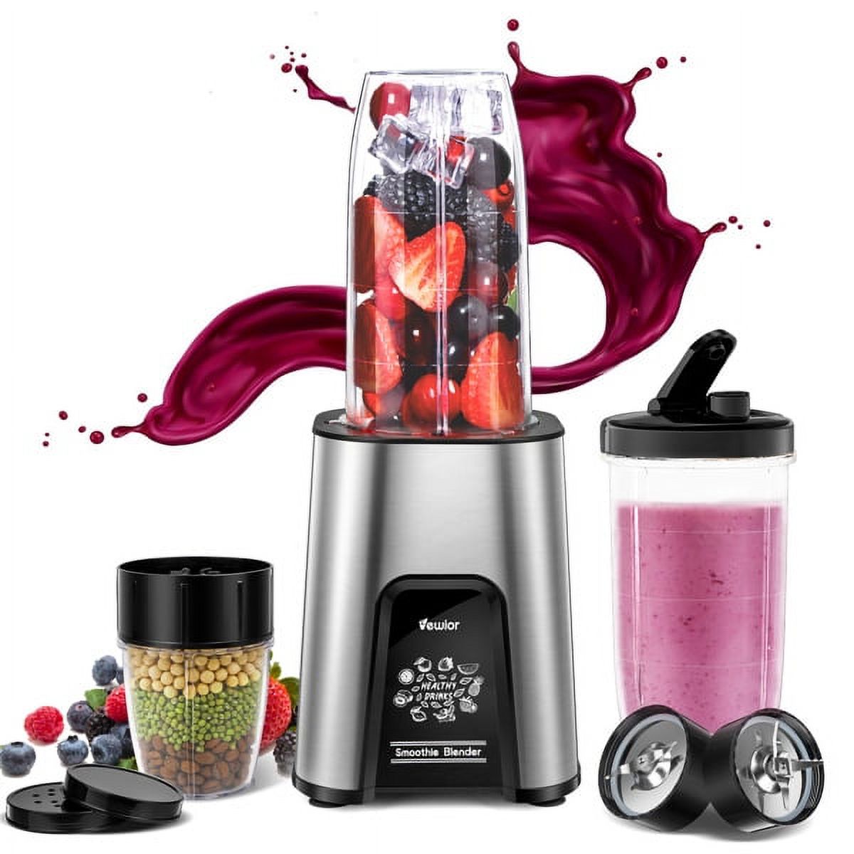 VEWIOR 1000W Smoothie Blender - 11 Pieces - Nutritious Shakes in Seconds