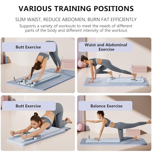Pilates Board, Pilates Reformer Set, Multi-Purpose Foldable Pilates Reformer Board for Home, 5 in1 Pilates Sliding Board, Pilates Equipment