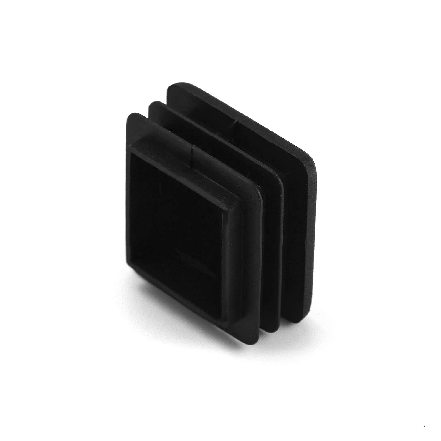 QWORK 10 PCS 1 X 2 Rectangle Black Plastic Plug End Cap for Pipe Tubing, Chair Leg