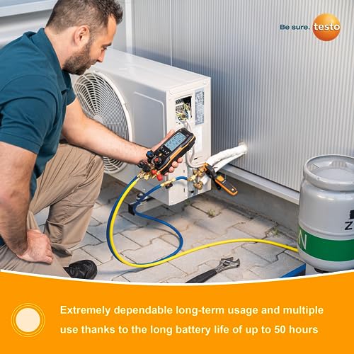 testo 550i Kit I App Operated Digital Manifold,Pipe Clamp Thermometer for air Conditioning, Refrigeration Systems and Heat Pumps – with Bluetooth