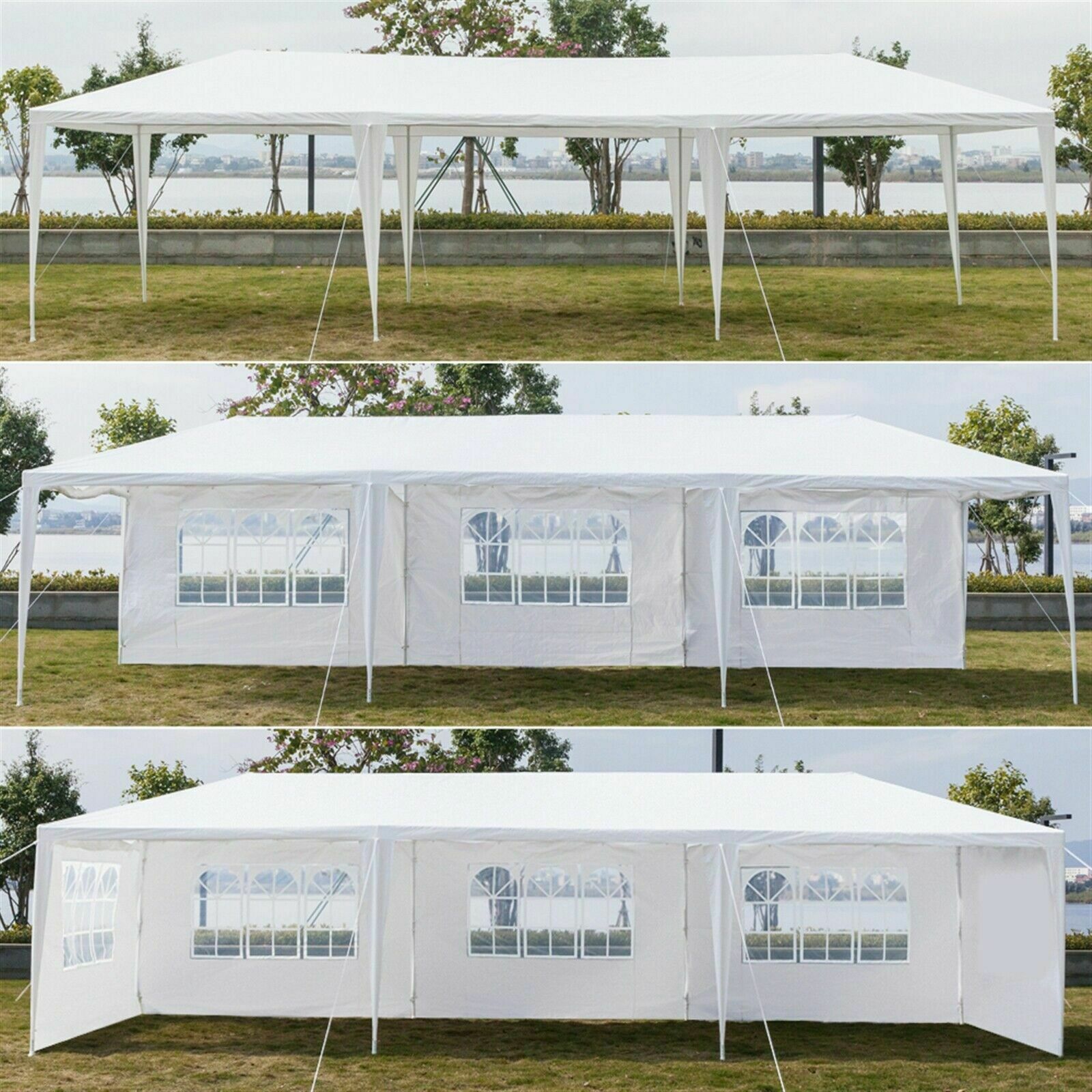 10'x30' Party Tent Wedding Patio Gazebo Outdoor Carport Canopy Shade with Side 5 Removable Walls