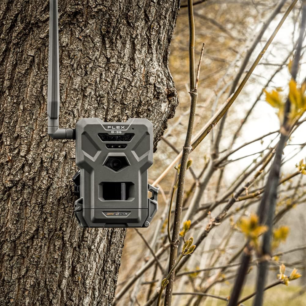 SPYPOINT Flex G-36 Cellular Trail Camera, 36MP Photos and 1080p Videos with Sound, GPS Enabled, Dual-Sim LTE Connectivity, 100' Flash & Detection Range, Responsive Trigger up to .3S (2 Pack)