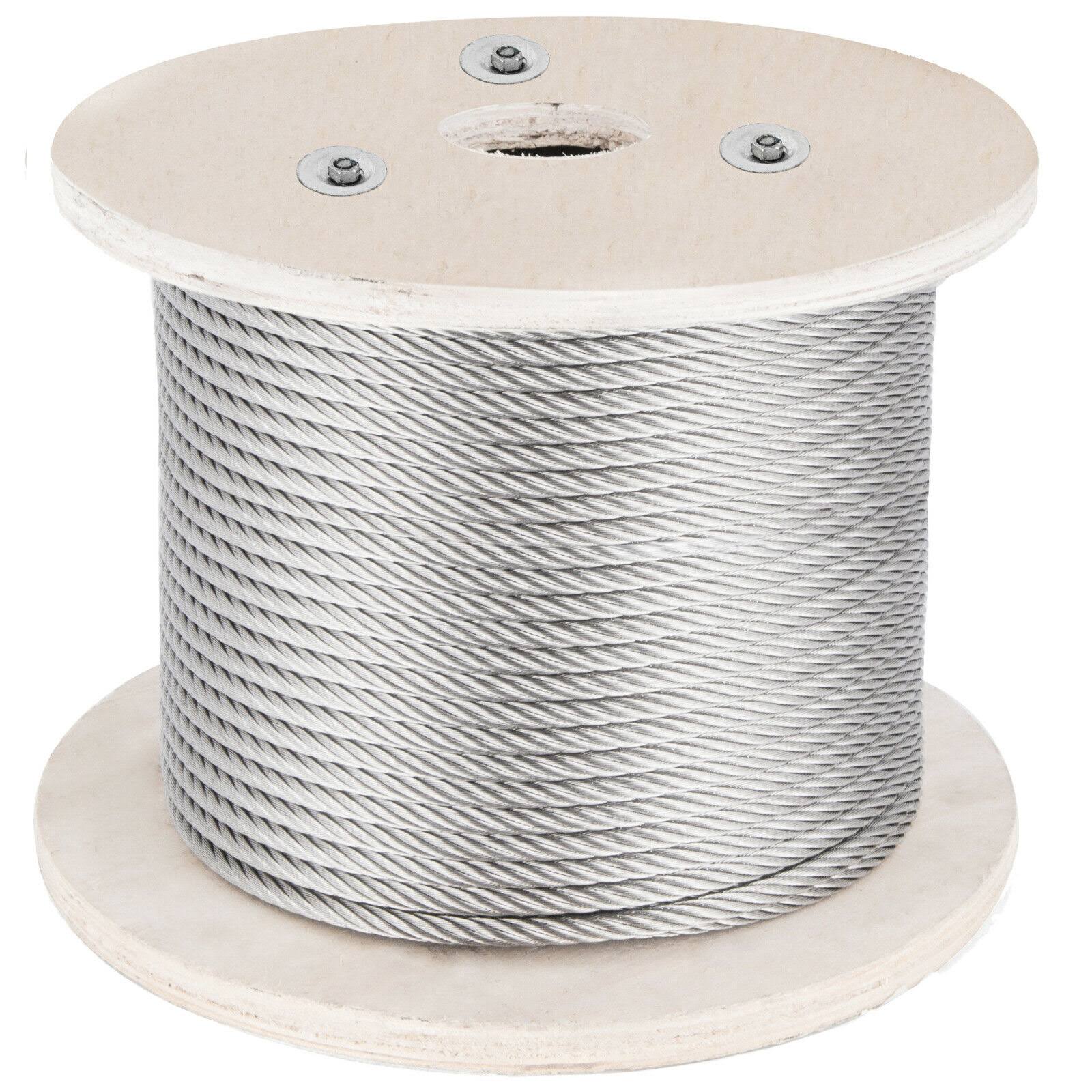 Vevor 500ft 1x19 Stainless Steel Cable Wire Rope 5/32 Lifting Fishery Mining