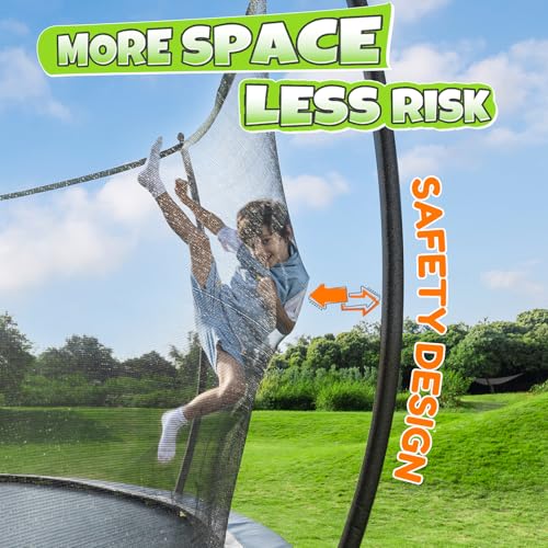 BCAN 8FT 10FT 12FT 14FT 15FT 16FT Recreational Trampoline with Enclosure for Kids Adults, ASTM Approved, Outdoor Trampolines with Ladder for Kids