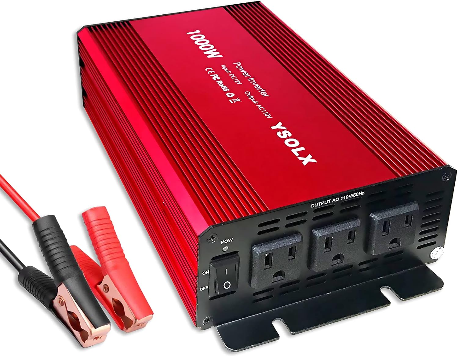 Power Inverter 12v to 110v, Dc to Ac Converter with 3 AC Outlets, 1000 watt Inverter for Car/RV/Home
