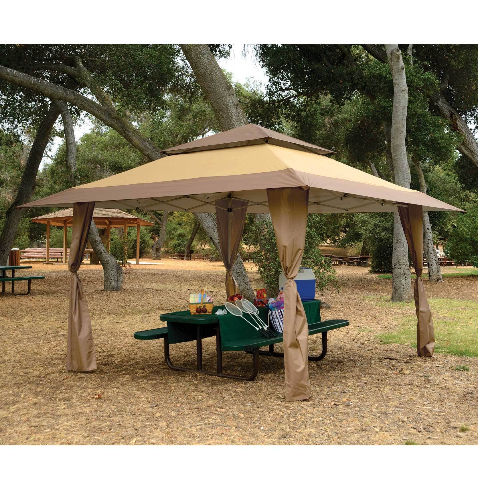 Z-Shade 13 x 13 Foot Instant Gazebo Canopy Tent Outdoor Patio Shelter Tan Brown