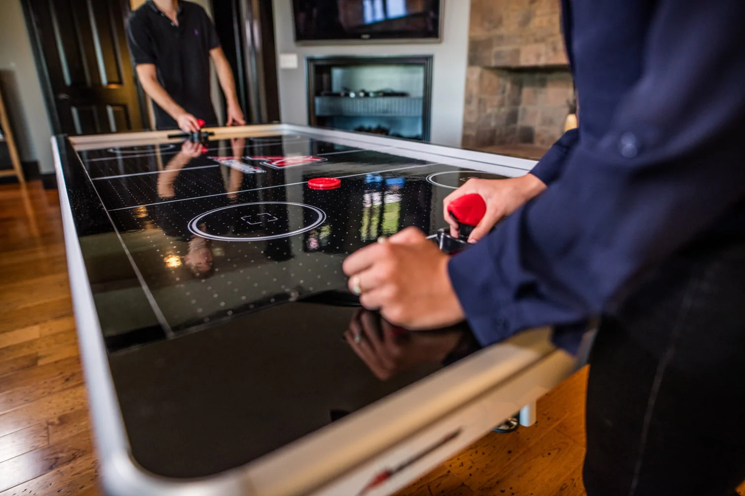 Atomic Avenger 8' Hockey Table with LED Scoring and 120V Blowers for Exhilarating Play