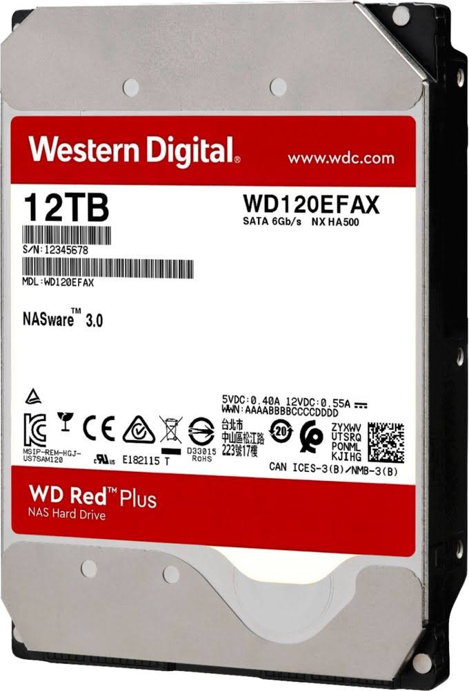 WD - Red Plus 12TB Internal SATA NAS Hard Drive for Desktops