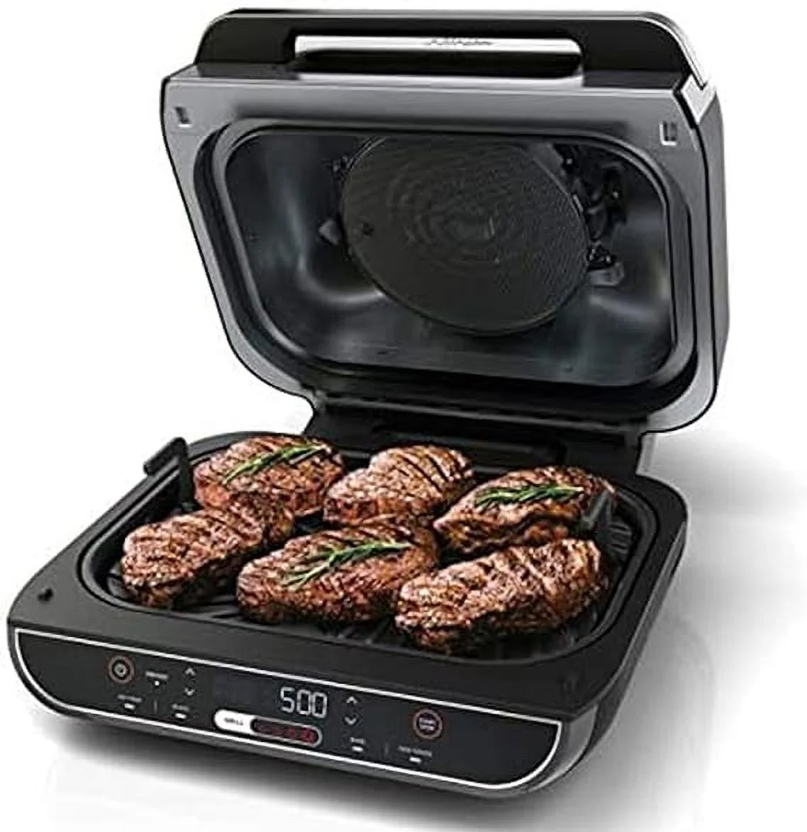 Open Box Ninja Foodi Smart XL 5-in-1 Indoor Grill with 4-Quart Air Fryer BG500A - Black