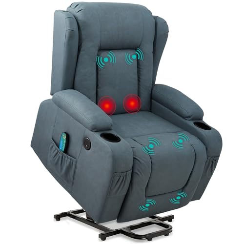 Best Choice Products PU Leather Electric Power Lift Chair, Recliner Massage Chair, Adjustable Furniture for Back, Legs w/ 3 Positions, USB Port, Heat, Cupholders, Easy-to-Reach Side Button - Brown