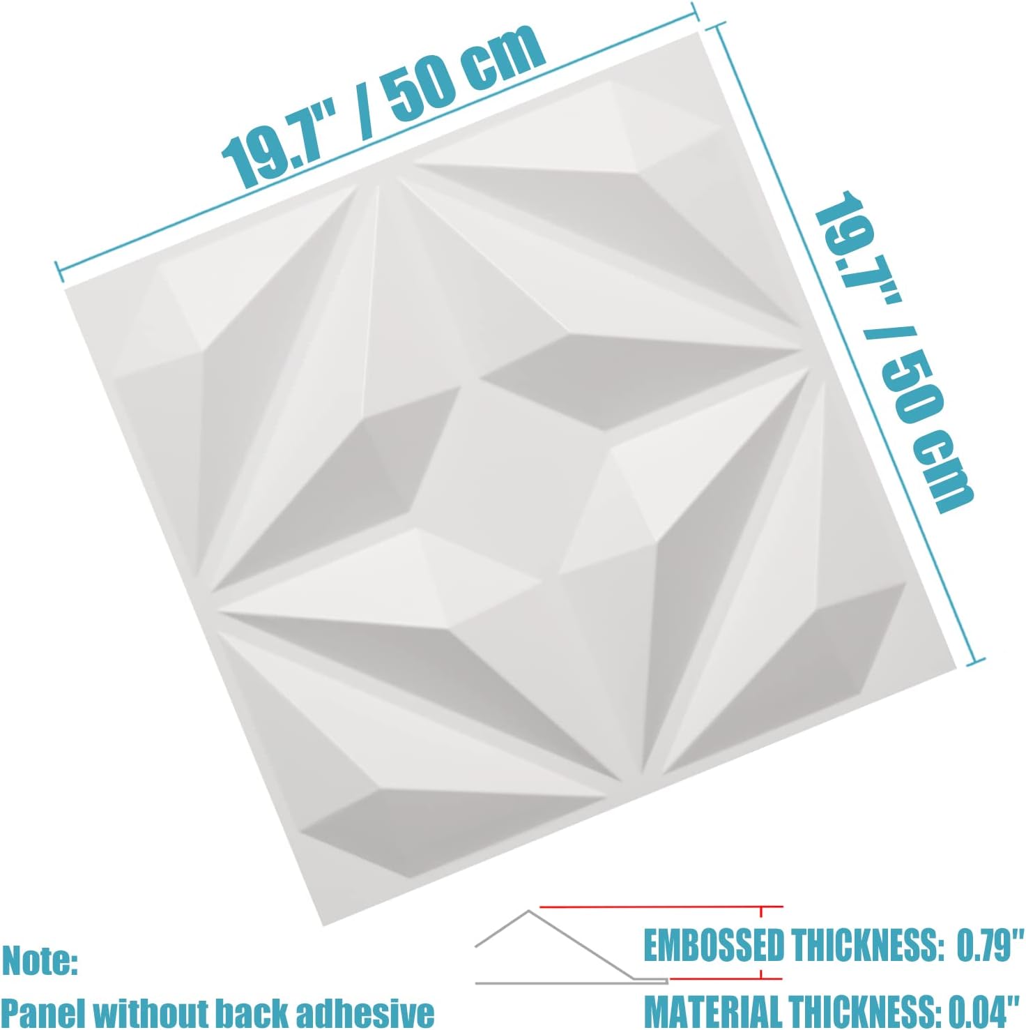 MIX3D 3D Wall Panel, Modern Geometric White PVC 3D Wall Panels for Interior Wall Decor, Pack of 12 Tiles Cover 32 Sq Ft Pack of 2