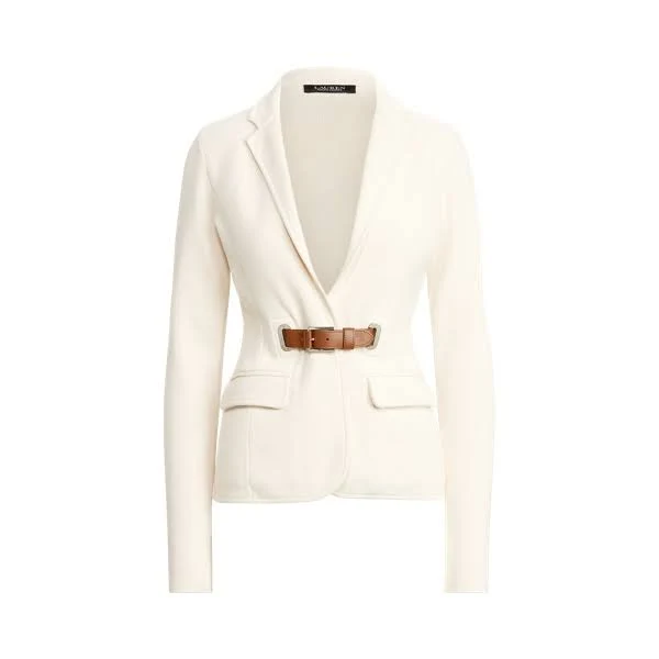 Lauren Ralph Lauren Combed Cotton Blazer - Mas Cream/ Cuoio
