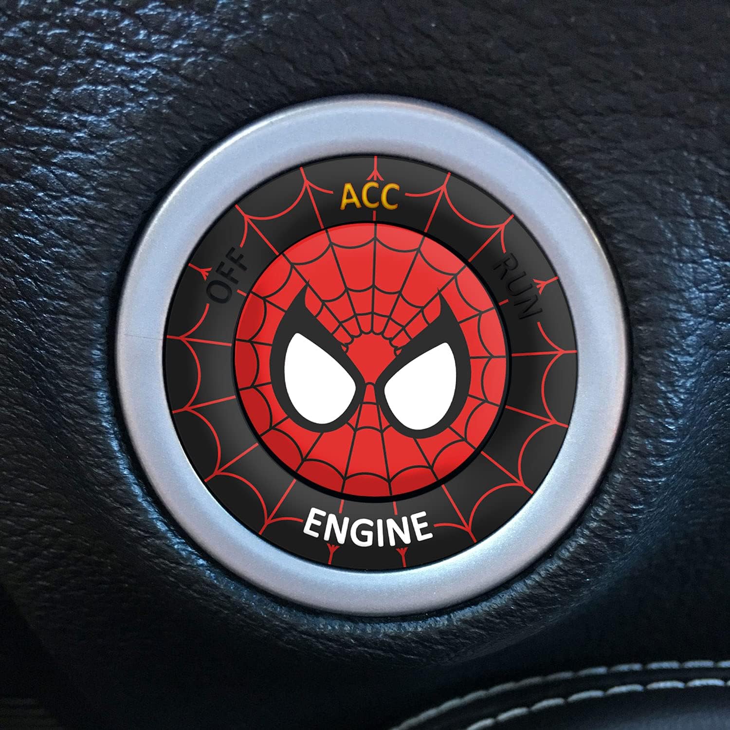 ToolEpic for Dodge Challenger Charger Durango Accessories 2015-2022 - Engine Start Stop Button Overlay Ruby Red Sticker Emblem - Push to Start Button Unique Design Badge, Perfect for Decals