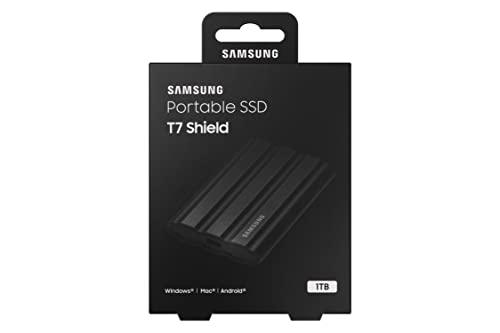 SAMSUNG T7 Shield 1TB, Portable SSD, up to 1050MB/s, USB 3.2 Gen2, Rugged, IP65 Rated, for Photographers, Content Creators and Gaming , External Solid State Drive (MU-PE1T0R/AM, 2022), Blue