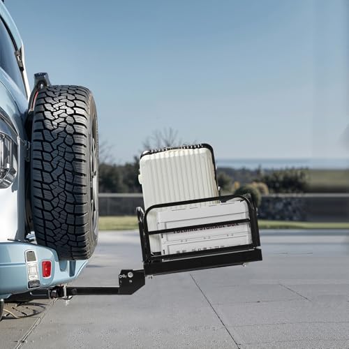 VEVOR 70" x 30" x 6", Hitch Cargo Carrier, 500 lbs Capacity with Nighttime Reflective Reminder, Folding Hitch Mount Cargo Carrier Basket with Hitch Lock for 2" Receiver, Fit for SUVs