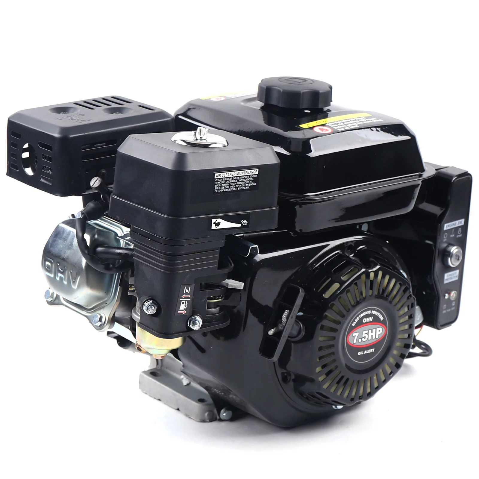 Miumaeov 7.5HP Go Kart Engine 212cc 4 Stroke Gas Engine Electric Start Horizontal Engine OHV Gasoline Air Cooling for Lawnmower Scarifier Go Kart Compressor