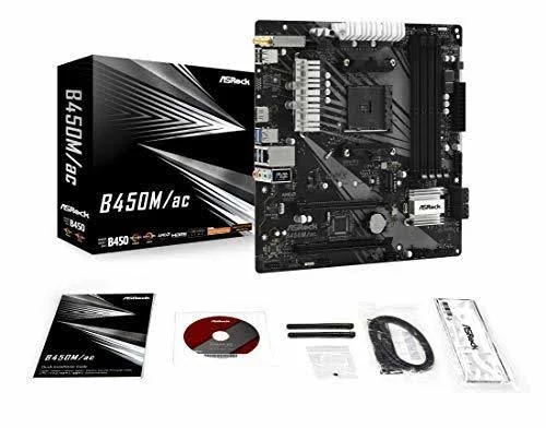 ASRock B450M/AC AM4 B450 Motherboard