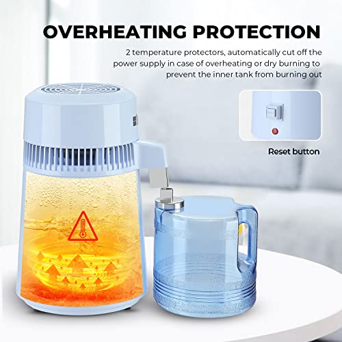 fomos DENTAL 1 Gallon Water Distiller, 4L 304 Stainless Steel Home Countertop Water Distiller