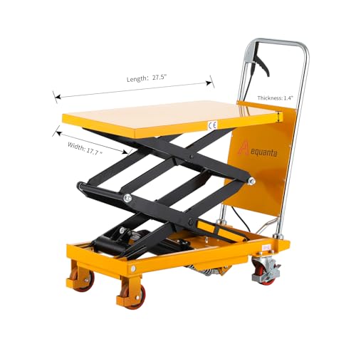 Double Scissor Hydraulic Mobile Lift Table Multi-Function Platform Cart 59" Lifting Height 1760lbs Capacity Suitable for Handling Work