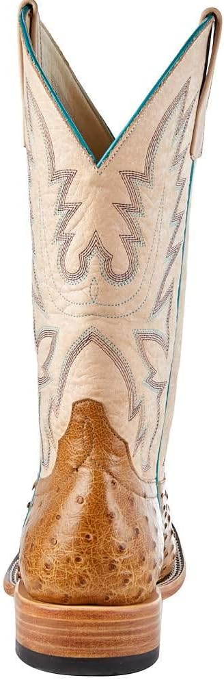 Women's Top Hand Antique Saddle Full Quill Ostrich Cowgirl Boot Brown 10 B