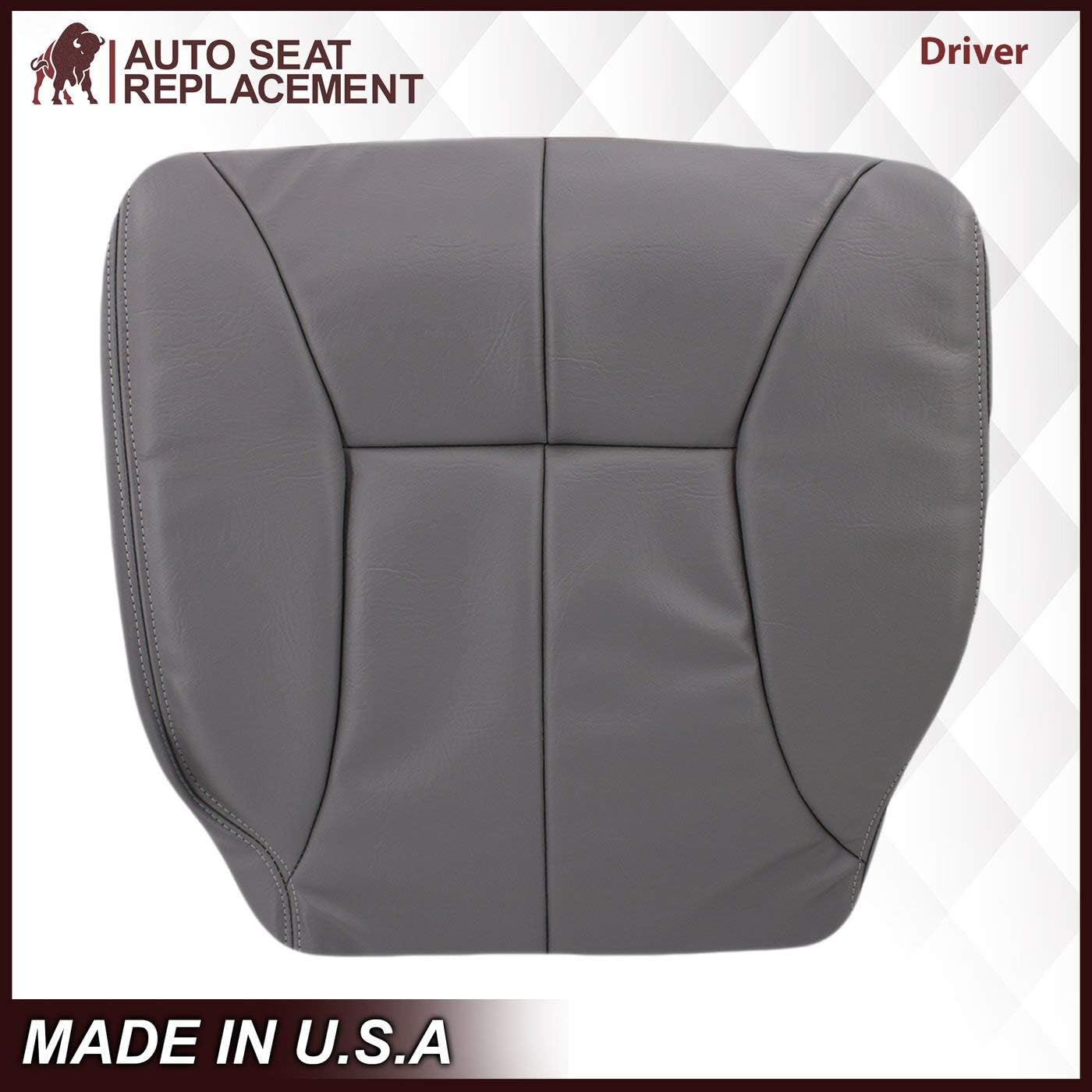 1998 1999 2000 2001 2002 Dodge Ram 1500 2500 3500 Replacement Seat Cover, Synthetic Leather Seat Cover Replacement for Dodge Ram Laramie SLT (Driver Bottom, Mist Gray (Light Gray))