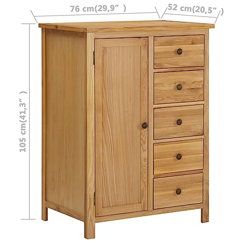 Wardrobe 29.9"x20.5"x41.3" Solid Oak Wood,Rustic Oak Wardrobe with Hanging Rail and Drawers for Bedroom Storage Armoires & Wardrobes, Bedroom Cabinets & Storage