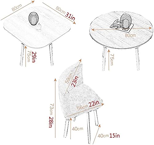 Round Dining Table Set W/ 4 Chair - Save Space Table and Chair Combination Balcony Living Room Dining Table Coffee Bread Dessert Table Western Restaurant Bar Cinema Library ( Color : Round Table Green